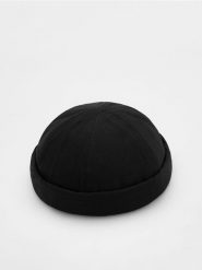 Bawełniana czapka dokerka - czarny. Czarne czapki i kapelusze męskie Reserved, bez wzorów, z bawełny. W wyprzedaży za 27.99 zł.