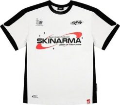 T-shirt Skinarma Halo M biały. Białe t-shirty męskie SKINARMA, m, bez wzorów, bez kołnierzyka. Za 193.97 zł.