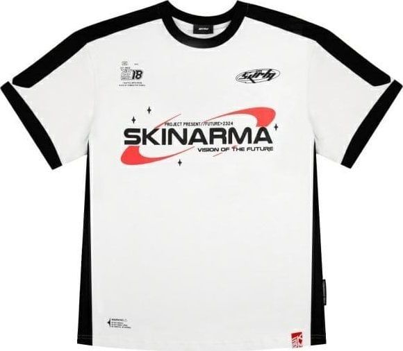 T-shirt Skinarma Halo M biały. Białe t-shirty męskie SKINARMA, m, bez wzorów, bez kołnierzyka. Za 193.97 zł.