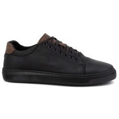 Polbut Buty męskie skórzane 2109 czarne z brązem. Czarne półbuty na co dzień męskie ze skóry, eleganckie, bez zapięcia. Za 319.69 zł.