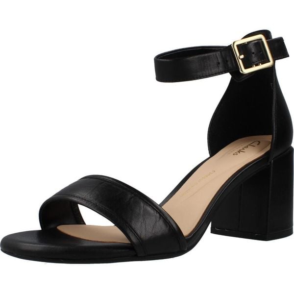 Sandały CLARKS EZORIA MAE Czarny. Czarne sandały damskie Clarks, bez wzorów, z materiału, bez obcasa, bez zapięcia. Za 219.99 zł.