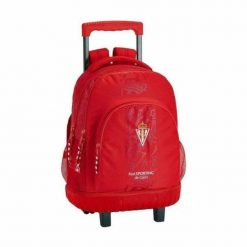 Torba szkolna z kółkami Real Sporting de Gijón SF-611972-818 Czerwony. Czerwone torby i plecaki dziecięce MBRANDS, z materiału. Za 288.45 zł.