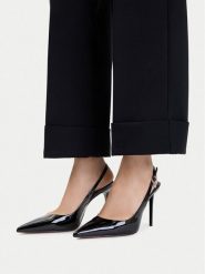 Nine West Szpilki CEO-TS6379-03 Czarny. Czarne szpilki damskie Nine West, bez wzorów, ze skóry, bez obcasa, bez zapięcia. Za 229.99 zł.