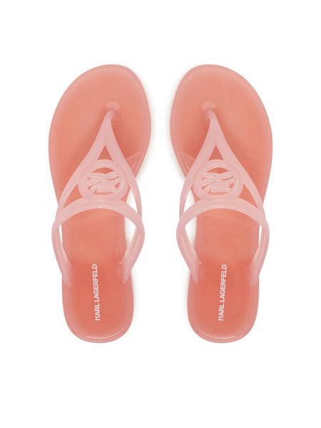 KARL LAGERFELD Japonki Jelly Thong KL80007A Różowy. Czerwone klapki damskie KARL LAGERFELD, bez wzorów, z tworzywa sztucznego, bez obcasa. Za 179.99 zł.