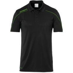 Polo Uhlsport Stream 22. Czarne koszulki sportowe męskie Uhlsport, l, bez wzorów, z materiału, bez kołnierzyka, bez ramiączek, na fitness i siłownię. Za 148.50 zł.