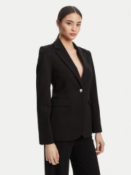 Calvin Klein Marynarka LV044B491G Czarny Slim Fit. Czarne żakiety damskie Calvin Klein, bez wzorów, z wiskozy. Za 399.99 zł.