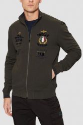AERONAUTICA MILITARE Szarozielona bluza męska Color-block. Zielone bluzy męskie Aeronautica Militare, l, bez wzorów, bez kaptura. W wyprzedaży za 589.99 zł.