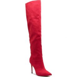 Muszkieterki GUESS - FLAA24 ESU11 RED. Czerwone kozaki damskie Guess, z materiału. W wyprzedaży za 679.00 zł.