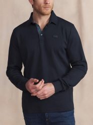 Koszulka polo z długim rękawem TBS Barzipol. Niebieskie koszulki polo męskie TBS, l, bez wzorów, z bawełny, eleganckie, bez ramiączek. Za 311.45 zł.