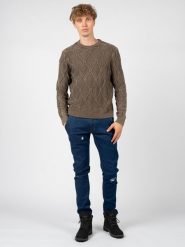 Guess Sweter | M1RR03Z1CX2 | Mężczyzna | Brązowy. Brązowe swetry przez głowę męskie Guess, m, z aplikacjami, z bawełny, bez kołnierzyka. W wyprzedaży za 219.00 zł.