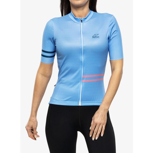 Koszulka kolarska damska Protest Prtciclovia Cycling Jersey Short Sleeve. Czarne koszulki sportowe damskie Protest, bez wzorów, z jersey, bez kołnierzyka, bez ramiączek, rowerowe. Za 213.99 zł.