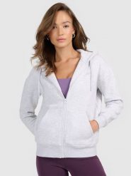 4F Bluza dresowa rozpinana z kapturem damska - szara XS. Szare bluzy damskie 4f, uniwersalny, bez wzorów, z dresówki, z kapturem. Za 159.99 zł.