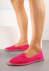 Fuksjowe Espadryle Balerinki z Przeszyciami Firalissea. Czerwone espadryle damskie Renee, na lato, bez wzorów, eleganckie, bez obcasa, na obcasie, bez zapięcia. Za 49.99 zł.