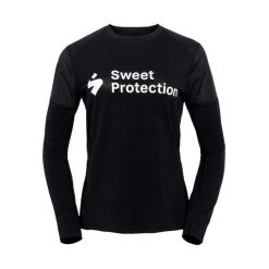 Damska koszulka z długim rękawem z wełny merino Sweet Protection Hunter. Czarne bluzy sportowe damskie SWEET PROTECTION, bez wzorów, z wełny, bez kaptura, rowerowe. Za 459.50 zł.
