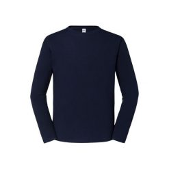 Męska Koszulka Z Długim Rękawem Iconic 195 Z Bawełny Premium Ringspun. Niebieskie koszulki sportowe męskie Fruit of the Loom, m, bez wzorów, z bawełny, bez kołnierzyka, bez ramiączek, trekkingowe. Za 51.99 zł.