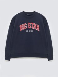 Bluza damska z logo BIG STAR granatowa Rubena 403. Niebieskie bluzy sportowe damskie Big Star, l, z aplikacjami, z denimu, bez kaptura. Za 199.99 zł.