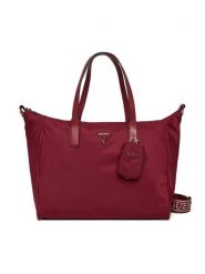Guess Torebka Follie Travel TWNN96 76017 Czerwony. Czerwone torebki do ręki damskie Guess, z aplikacjami, z materiału, bez dodatków. Za 579.99 zł.