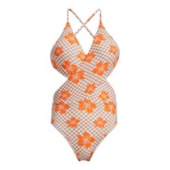 Jednoczęściowy strój kąpielowy dla Kobiety MINI HULA WRAP HL Brązowy. Brązowe kostiumy jednoczęściowe damskie Roxy, l, bez wzorów, z elastanu, klasyczne. Za 359.99 zł.