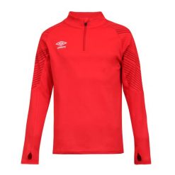 Bluza piłkarska męska Umbro 1/2 zip League. Czerwone bluzy męskie Umbro, m, bez wzorów, z materiału, bez kaptura. Za 230.75 zł.