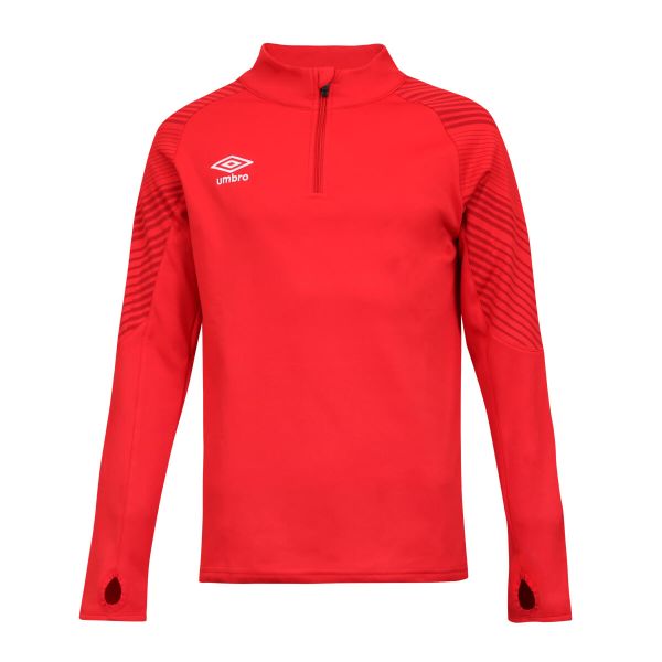 Bluza piłkarska męska Umbro 1/2 zip League. Czerwone bluzy męskie Umbro, m, bez wzorów, z materiału, bez kaptura. Za 223.40 zł.