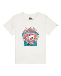 Koszulka krótki rękaw Quiksilver Biała Młody Chłopiec. Białe t-shirty dla chłopców Quiksilver, bez wzorów, z bawełny, bez ramiączek. Za 96.60 zł.