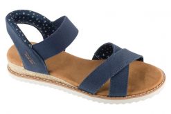 Sandały damskie, Desert Kiss-Golden Lily. Czarne sandały damskie Skechers, bez wzorów, z materiału, bez obcasa, bez zapięcia. Za 289.99 zł.