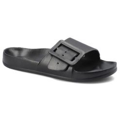 Czarne Klapki Big Star Modne Damskie Buty Na Lato. Czarne klapki damskie Big Star, z aplikacjami, retro, bez obcasa. Za 59.99 zł.