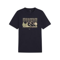 Męska koszulka Graphics Mountain PUMA New Navy Blue. Niebieskie koszulki sportowe męskie Puma, m, bez wzorów, z gumy, bez kołnierzyka, bez ramiączek, na fitness i siłownię. Za 81.26 zł.