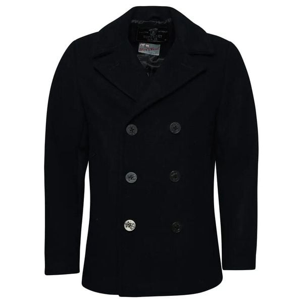Wełniany płaszcz Superdry Merchant Store. Niebieskie płaszcze męskie Superdry., xl, z aplikacjami, z materiału, eleganckie, bez kaptura. Za 601.00 zł.