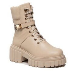 Botki Rage Age. Brązowe botki damskie Rage Age, bez obcasa, na słupku, bez zapięcia. Za 549.99 zł.