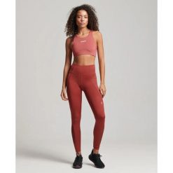Legging damski długi siatkowy kombinezon skin-tight Superdry Active. Brązowe legginsy damskie Superdry., bez wzorów, na fitness i siłownię. Za 143.65 zł.