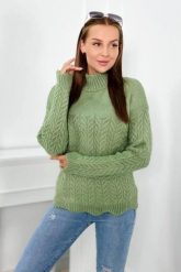 Sweter z ozdobną falbanką ciemno miętowy. Zielone swetry dla dziewczynek KESI, z aplikacjami, z wełny, eleganckie, bez kołnierzyka, bez ramiączek, bez kaptura. Za 150.97 zł.