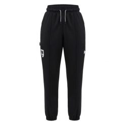 Spodnie dresowe damskie Albania Elba 2024/25. Czarne spodnie dresowe damskie Macron, bez wzorów, z dresówki. Za 403.50 zł.