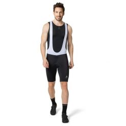Spodenki rowerowe męskie z szelkami i wkładką Odlo ESSENTIAL biało-czarne. Białe buty sportowe męskie Odlo, bez zapięcia, rowerowe. Za 333.70 zł.