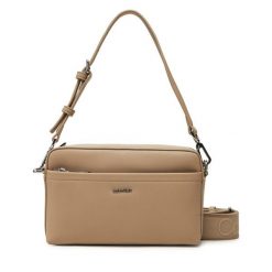 Torebka Calvin Klein. Brązowe torebki do ręki damskie Calvin Klein, bez wzorów, klasyczne, bez dodatków. Za 279.99 zł.
