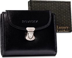 Rovicky Skórzany portfel damski z ozdobnym zapięciem Rovicky NoSize. Portfele damskie ROVICKY, bez wzorów. Za 157.53 zł.