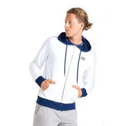 Bluza z bawełna z kaptur na siłownia na czas wolny. Białe bluzy sportowe męskie LEONE 1947 APPAREL, xs, bez wzorów, z bawełny, bez kaptura, na fitness i siłownię. Za 168.36 zł.