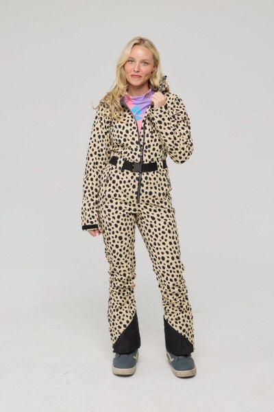 Elegancki kombinezon narciarski - Cheetah. Czarne spodnie snowboardowe damskie OOSC, na zimę, l, z aplikacjami, z polaru, eleganckie, narciarskie. Za 2,445.99 zł.