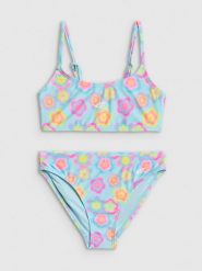 4F Kostium kąpielowy dwuczęściowy dziewczęcy - multikolor 134/140 (8-10 lat). Stroje kąpielowe dla dziewczynek 4f, bez wzorów. Za 89.99 zł.