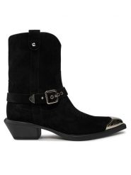 PINKO Kowbojki Tex 08 SD0197P002 Czarny. Czarne botki damskie Pinko, ze skóry, bez obcasa, na płaskiej podeszwie, bez zapięcia. Za 1,659.00 zł.