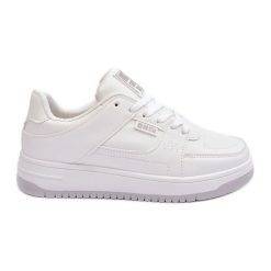 Damskie Buty Sportowe Sneakersy Big Star MM274354 Białe. Białe obuwie sportowe damskie bez wzorów, ze skóry. Za 207.99 zł.