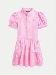 Polo Ralph Lauren Sukienka koszulowa 312964281001 Różowy Regular Fit. Czerwone sukienki dla dziewczynek Polo Ralph Lauren, bez wzorów, z bawełny, bez ramiączek. Za 359.99 zł.