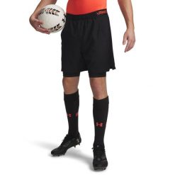 SPODENKI WOVEN 2-W-1 CZARNO-CZERWONE MĘSKIE. Białe krótkie spodenki sportowe męskie Under Armour, m, bez wzorów, z materiału, na fitness i siłownię. Za 237.30 zł.