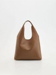 Torebka hobo - beżowy. Brązowe torebki shopper damskie Reserved, bez wzorów, ze skóry, bez dodatków. W wyprzedaży za 69.99 zł.