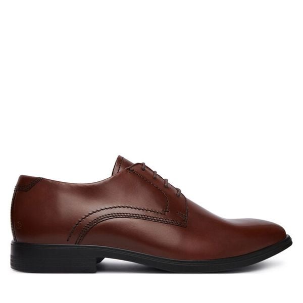 Półbuty ECCO. Brązowe eleganckie półbuty ecco, wizytowe, bez zapięcia. Za 579.99 zł.