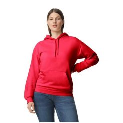 Bluza Z Kapturem Dla Dorosłych Unisex Softstyle Fleece Midweight. Czerwone bluzy męskie Gildan, m, bez wzorów, z kapturem. Za 112.99 zł.