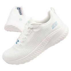 Buty Skechers 117209/OFWT białe. Białe obuwie sportowe damskie bez wzorów, z materiału. Za 432.01 zł.