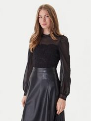 Morgan Body 251-TWIST Czarny Slim Fit. Czarne bluzki damskie Morgan, xs, bez wzorów, z wiskozy, bez kołnierzyka, bez ramiączek. Za 139.99 zł.