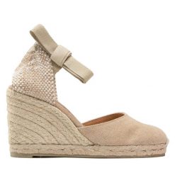 Espadryle Castañer. Brązowe sandały damskie Castañer, bez wzorów, bez obcasa, bez zapięcia. Za 329.99 zł.