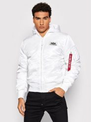 Alpha Industries Kurtka bomber Back Print 128113 Biały Regular Fit. Białe kurtki męskie Alpha Industries, l, bez wzorów, z syntetyku, bez kaptura. Za 589.99 zł.